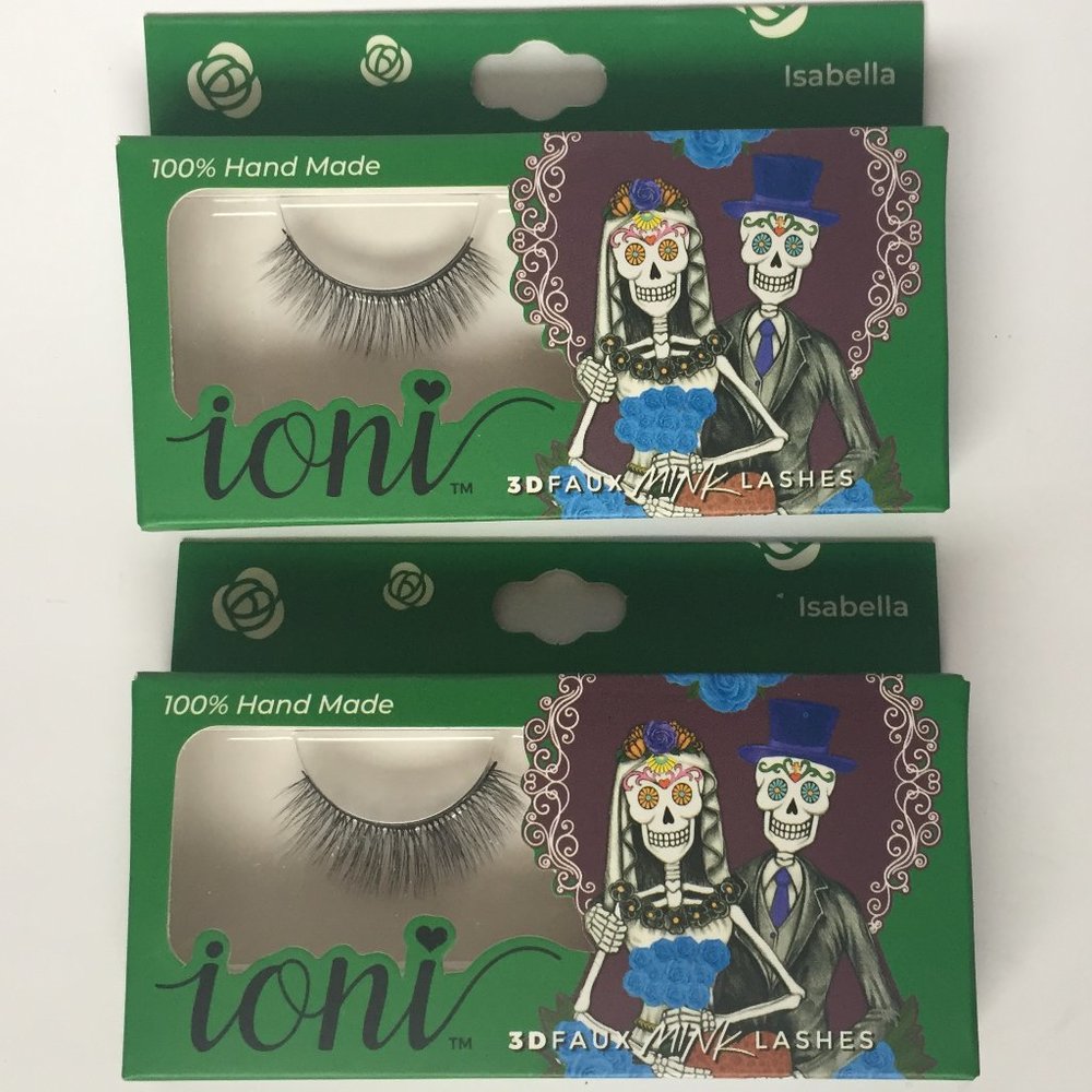 2 x Ioni Isabella 3D Lashes 100% Hand Made Vegan